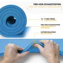 TRESKO� Yogamatte Fitnessmatte Gymnastikmatte Pilates Sportmatte Blau 185x60x1,5cm