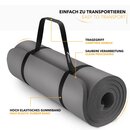 TRESKO Yogamatte Fitnessmatte Gymnastikmatte Pilates Sportmatte Grau 185x60x1,0cm