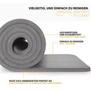 TRESKO Yogamatte Fitnessmatte Gymnastikmatte Pilates Sportmatte Grau 185x60x1,0cm