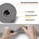 TRESKO Yogamatte Fitnessmatte Gymnastikmatte Pilates Sportmatte Grau 185x60x1,0cm