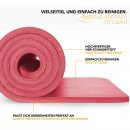 TRESKO® Yogamatte Fitnessmatte Gymnastikmatte Pilates Sportmatte Rot 185x60x1,0cm