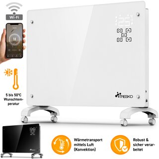 TRESKO Glaskonvektor Elektroheizung 1500 & 2000W