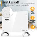 TRESKO Elektroheizung Wei 2000W Glaskonvektor Konvektor Wand Heizung Glas Heizkrper Bad