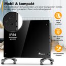 TRESKO� Elektroheizung Schwarz 1500W Glaskonvektor Konvektor Wand Heizung Glas Heizk�rper Bad
