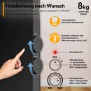 TRESKO Elektroheizung Schwarz 2000W Glaskonvektor Konvektor Wand Heizung Glas Heizkrper Bad