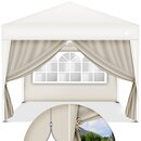 tillvex 2X Seitenwand beige fr Pavillon 3x3m & 3x6m | Faltpavillon Seitenteile wasserabweisend | Seitenfenster & Reiverschluss | Seitenwnde fr Gartenzelt Partyzelt