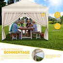 tillvex 2X Seitenwand beige fr Pavillon 3x3m & 3x6m | Faltpavillon Seitenteile wasserabweisend | Seitenfenster & Reiverschluss | Seitenwnde fr Gartenzelt Partyzelt