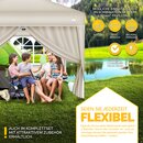 tillvex 2X Seitenwand beige fr Pavillon 3x3m & 3x6m | Faltpavillon Seitenteile wasserabweisend | Seitenfenster & Reiverschluss | Seitenwnde fr Gartenzelt Partyzelt