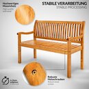 tillvex Gartenbank Holz Hellbraun 150 cm / 3 - 4 Personen Parkbank Massiv Sitzbank Garten Gartenmbel