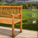 tillvex Gartenbank Holz Hellbraun 150 cm / 3 - 4 Personen Parkbank Massiv Sitzbank Garten Gartenmbel