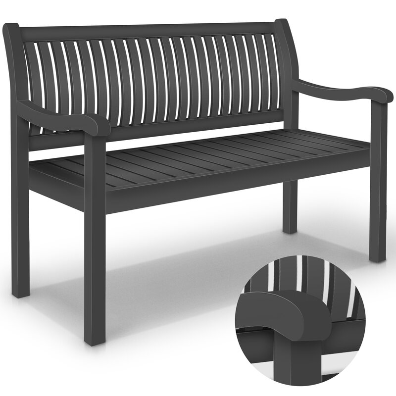 tillvex Gartenbank Holz Anthrazit 125 cm / 2 - 3 Personen Parkbank Massiv Sitzbank Garten Gartenmbel