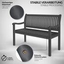 tillvex Gartenbank Holz Anthrazit 125 cm / 2 - 3 Personen Parkbank Massiv Sitzbank Garten Gartenmbel