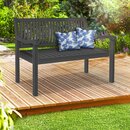 tillvex Gartenbank Holz Anthrazit 125 cm / 2 - 3 Personen Parkbank Massiv Sitzbank Garten Gartenmbel