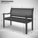 tillvex Gartenbank Holz Anthrazit 125 cm / 2 - 3 Personen Parkbank Massiv Sitzbank Garten Gartenmbel