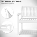 tillvex� Gartenbank Holz Wei� 150 cm / 3 - 4 Personen Parkbank Massiv Sitzbank Garten Gartenm�bel