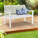 tillvex� Gartenbank Holz Wei� 150 cm / 3 - 4 Personen Parkbank Massiv Sitzbank Garten Gartenm�bel