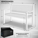 tillvex� Gartenbank Holz Wei� 150 cm / 3 - 4 Personen Parkbank Massiv Sitzbank Garten Gartenm�bel