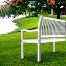 tillvex� Gartenbank Holz Wei� 150 cm / 3 - 4 Personen Parkbank Massiv Sitzbank Garten Gartenm�bel