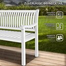 tillvex� Gartenbank Holz Wei� 150 cm / 3 - 4 Personen Parkbank Massiv Sitzbank Garten Gartenm�bel