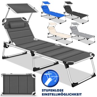 tillvex Sonnenliege mit Dach und Kopfkissen |...
