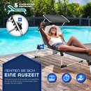 tillvex Sonnenliege mit Dach und Kopfkissen Anthrazit - Basic Polsterung | Gartenliege Liegestuhl klappbar | Strandliege mit verstellbarer Rckenlehne, gepolsterte Liegeflche | Aluminium Liege