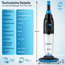 tillvex Poolsauger Handsauger Bodensauger Reinigungsset Akku Poolreiniger Vakuum Bis zu 15 m (15000 Liter) Schwarz - Ohne 3,60 m Teleskopstange