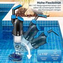 tillvex Poolsauger Handsauger Bodensauger Reinigungsset Akku Poolreiniger Vakuum Bis zu 15 m (15000 Liter) Schwarz - Ohne 3,60 m Teleskopstange