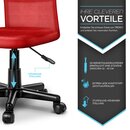 TRESKO� B�rostuhl Mesh Chefsessel Drehstuhl Kinder Schreibtischstuhl Rot