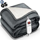 sinnlein® Heizdecke mit Abschaltautomatik 180x130cm Dunkelgrau | Elektrische Wärmedecke mit 9 Temperaturstufen | Kuscheldecke waschbar Bett, Sofa | Decke elektrisch mit Timer Digitalanzeige
