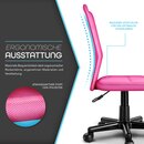 TRESKO Brostuhl Mesh Chefsessel Drehstuhl Kinder Schreibtischstuhl Pink