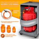 TRESKO 4200 Watt Gasheizer grau inkl. Gasdruckregler Gasschlauch + Abdeckung | Gasofen Gasheizofen Keramik mit 3 Stufen | Infrarot Gasheizgert Heizstrahler fr Butan- oder Propangasflaschen bis 15 kg
