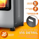 TRESKO 4200 Watt Gasheizer grau inkl. Gasdruckregler Gasschlauch + Abdeckung | Gasofen Gasheizofen Keramik mit 3 Stufen | Infrarot Gasheizgert Heizstrahler fr Butan- oder Propangasflaschen bis 15 kg