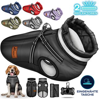 TRESKO Hundejacke Winter mit Reflektoren inkl. 15 Stck...