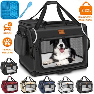 TRESKO Hundebox faltbar inkl. Leckmatte und Spatel |...