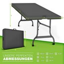 tillvex Gartentisch klappbar anthrazit 180x75cm | Buffettisch Kunststoff mit Tragegriff | Klapptisch fr Garten Terrasse und Balkon | Campingtisch 6 Personen