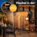 TRESKO Heizstrahler Infrarot 2500W schwarz mit Fernbedienung & Abdeckung | W�rmestrahler elektrisch mit 3 Heizstufen | Terrassenstrahler  Innen & Au�en | Infrarotstrahler h�henverstellbar