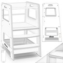 KIDUKU Lernturm Wei aus Holz ab 1 Jahr mit 4 Stck Antirutsch Pads | Montessori Kinder-Schemel fr Kinder | Lerntower fr hchste Sicherheit | Learning Tower fr Mdchen & Jungen