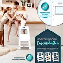 KIDUKU Lernturm Wei aus Holz ab 1 Jahr mit 4 Stck Antirutsch Pads | Montessori Kinder-Schemel fr Kinder | Lerntower fr hchste Sicherheit | Learning Tower fr Mdchen & Jungen