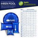 tillvex Poolkissen Winter XXL | Luftkissen inkl. Reparaturkit | Winterkissen mit Sicherheitsventil | Poolpolster Pool Abdeckung Kissen Doppelnaht