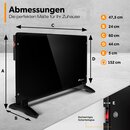 TRESKO Infrarotheizung 600-1000 Watt Elektroheizung Wandheizung Glaskonvektor Heizkrper Wand 600 Watt / schwarz