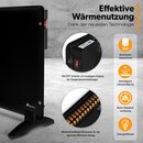 TRESKO Konvektor Heizung 600-1000 Watt Elektroheizung Wandheizung Glaskonvektor Heizkrper Wand 600 Watt / schwarz