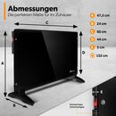 TRESKO Konvektor Heizung 600-1000 Watt Elektroheizung Wandheizung Glaskonvektor Heizkrper Wand 600 Watt / schwarz
