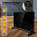 TRESKO Konvektor Heizung 600-1000 Watt Elektroheizung Wandheizung Glaskonvektor Heizkrper Wand 1000 Watt / schwarz
