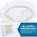 KIDUKU� 7,2 Meter Laufgitter wei� XXL klappbar inkl. T�r, bestehend aus 8 Elementen, individuell formbar Laufstall Absperrgitter