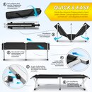 TRESKO XXL Campingbett Feldbett 210 x 90 x 42 cm Campingliege klappbar bis 150kg XXL schwarz