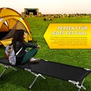 TRESKO XXL Campingbett Feldbett 210 x 90 x 42 cm Campingliege klappbar bis 150kg XXL schwarz