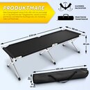 TRESKO XXL Campingbett Feldbett 210 x 90 x 42 cm Campingliege klappbar bis 150kg XXL schwarz