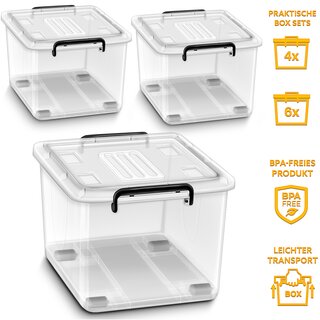 tillvex Aufbewahrungsboxen mit Deckel 13-88 Liter,...