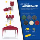 tillvex Pavillon 3x3m wasserdicht Rot | Pop-Up Faltpavillon hhenverstellbar | Gartenzelt UV Schutz 50+ | Partyzelt mit Tasche fr Garten