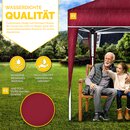 tillvex Pavillon 3x3m wasserdicht Rot | Pop-Up Faltpavillon hhenverstellbar | Gartenzelt UV Schutz 50+ | Partyzelt mit Tasche fr Garten